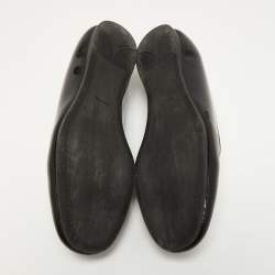 Pre Owned Prada Black Patent Leather Smoking Slippers Size 38