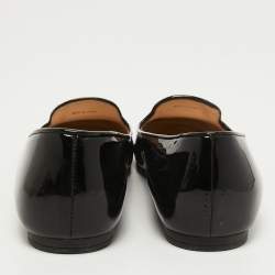 Pre Owned Prada Black Patent Leather Smoking Slippers Size 38