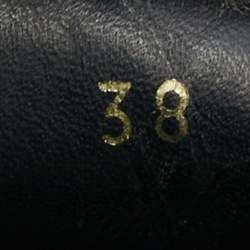 Pre Owned Prada Black Leather Bow Detail Loafers Size 38