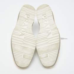 Pre Owned Prada Silver Leather Derby Sneakers Size 39  