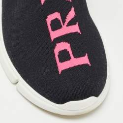 Pre Owned Prada Black Fabric Logo Low Top Sneakers Size 38.5