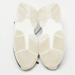 Pre Owned Prada Black Fabric Logo Low Top Sneakers Size 38.5