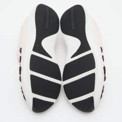 Pre Owned Prada Pink Neoprene Beads Embellished Cloudbust Lace Up Sneakers Size 38.5