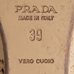Prada Yellow Leather Ankle Strap Wedge Sandals Size 39