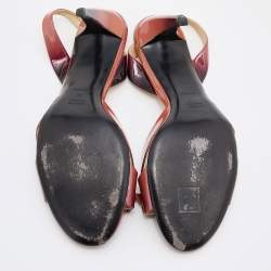 Prada Two Tone Patent Leather Bow Slingback Sandals Size 42