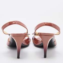 Prada Two Tone Patent Leather Bow Slingback Sandals Size 42