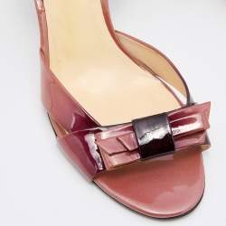 Prada Two Tone Patent Leather Bow Slingback Sandals Size 42