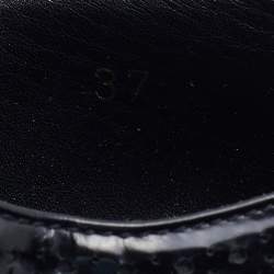 Prada Black Patent Leather Brogues Platform Derby Size 37