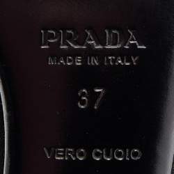 Pre Owned Prada Black Suede and Beaded Ankle Strap Sandals Size 37