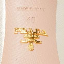 Prada Gold Textured Leather Pointed Toe Pumps Size 40