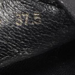 Prada Black Leather Ankle Strap Flat Sandals Size 37.5