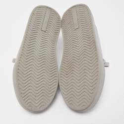 Pre Owned Prada Grey Leather Low Top Sneakers Size 38.5