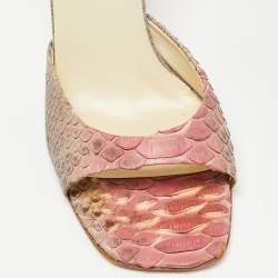 Prada Pink Python Leather Ankle Strap Sandals Size 38
