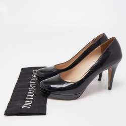Pre Owned Prada Black Patent Leather Pumps Size 37.5