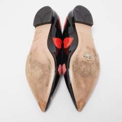 Pre Owned Prada Black Patent Leather Ballet Flats Size 39