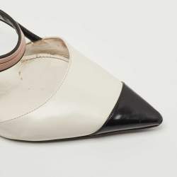 Prada Tricolor Leather and Rubber Slingback Pumps Size 39
