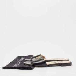 Prada Black Patent Leather Slide Flats Size 36  