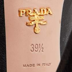 Pre Owned Prada Black Leather Platform Pumps Size 39.5