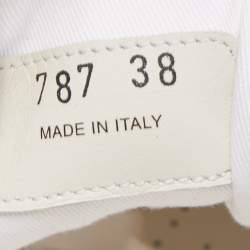 Pre Owned Prada White Sequins Low Top Sneakers Size 38