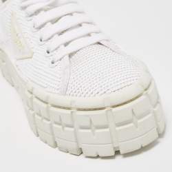 Pre Owned Prada White Sequins Low Top Sneakers Size 38