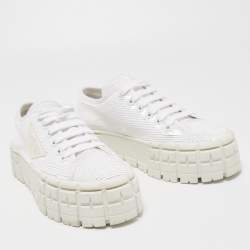 Pre Owned Prada White Sequins Low Top Sneakers Size 38