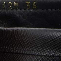 Pre Owned Prada Black Saffiano Leather Bow Detail Loafers Size 36