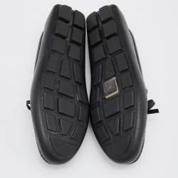 Pre Owned Prada Black Saffiano Leather Bow Detail Loafers Size 36