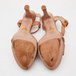 Prada Brown Leather T Strap Ankle Strap Sandals Size 40