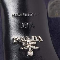 Prada Navy Blue Suede Bow Mules Size 39.5  