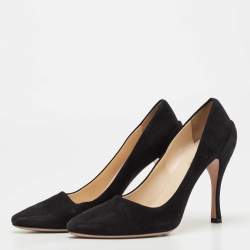 Prada Black Suede Pointed Toe Pumps Size 38.5