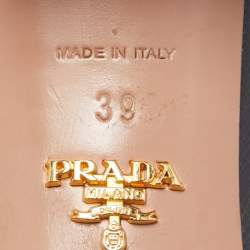 Prada Black Saffiano Vernice Leather Slide Sandals Size 39