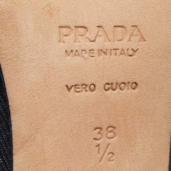 Prada Dark Blue Denim Platform Slide Size 38.5