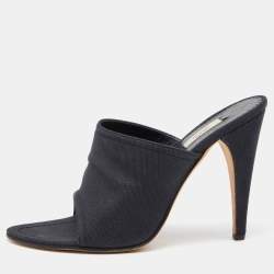 Prada Dark Blue Denim Platform Slide Size 38.5