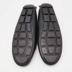 Prada Black Leather Slip On Loafers Size 38