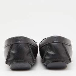 Prada Black Leather Slip On Loafers Size 38
