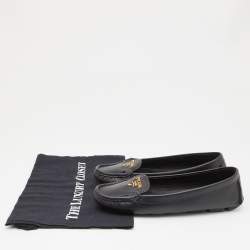 Prada Black Leather Slip On Loafers Size 38