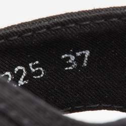 Pre Owned Prada Black Canvas Wedge Sport Sandals Size 37