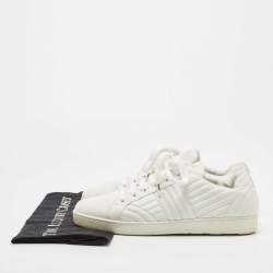 Prada White Quilted Leather Low Top Sneakers Size 41.5 