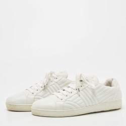 Prada White Quilted Leather Low Top Sneakers Size 41.5 