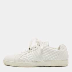 Prada White Quilted Leather Low Top Sneakers Size 41.5 