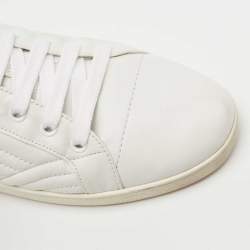 Prada White Quilted Leather Low Top Sneakers Size 41.5 