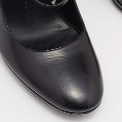 Pre Owned Prada Black Leather Ankle Boots Size 39