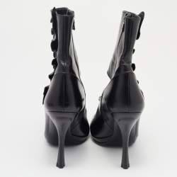 Pre Owned Prada Black Leather Ankle Boots Size 39