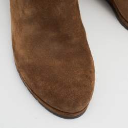 Pre Owned Prada Brown Suede  Knee Length Boots Size 39.5