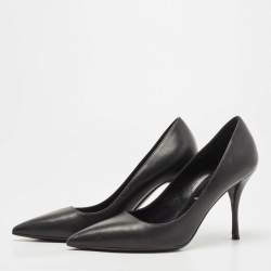 Pre Owned Prada Black Leather Pointed Toe Pumps Size 37