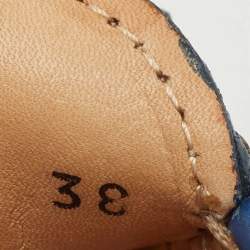 Pre Owned Prada Blue Leather Tassel Slip On Loafers Size 38