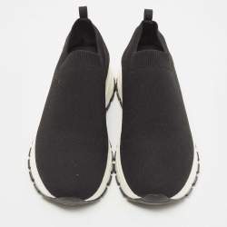 Pre Owned Prada Black Knit Slip On Sneakers  Size 36.5