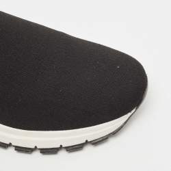 Pre Owned Prada Black Knit Slip On Sneakers  Size 36.5