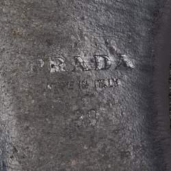 Pre Owned Prada Burgundy Patent Leather Studded Loafers Size 39