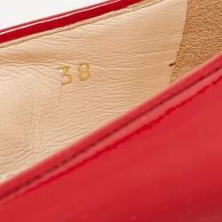 Prada Red Patent Leather Bow Ballet Flats Size 38
